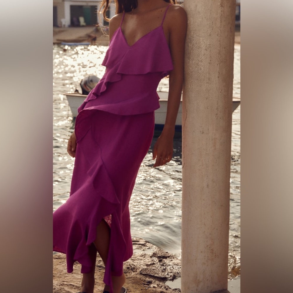 Zara ruffle maxi dress